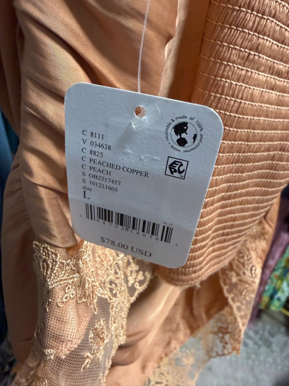 Free People Elena Lace Tank in Peached Copper - Picture 14 of 14